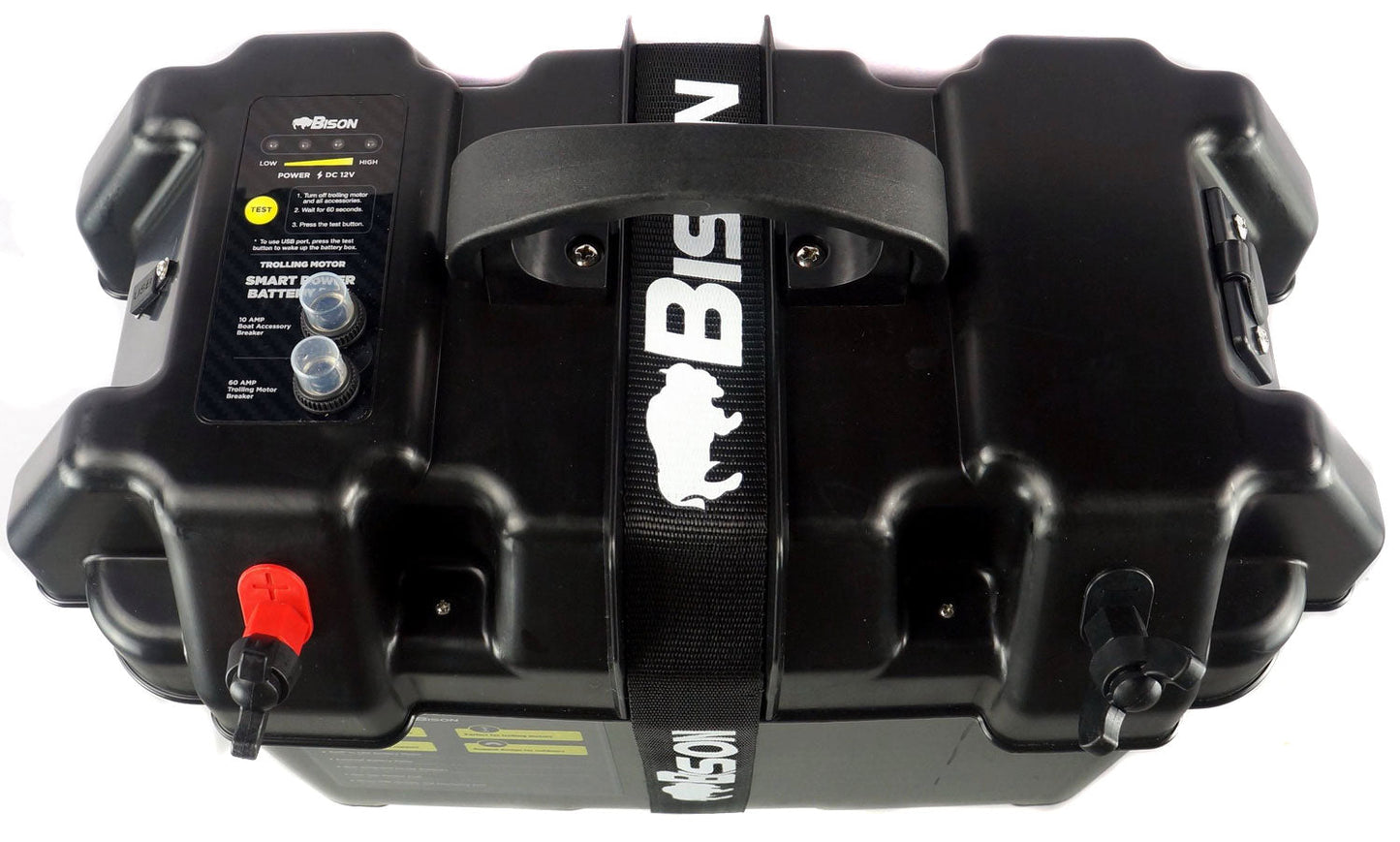 ELECTRIC OUTBOARD BATTERY BOX CARRIER WITH USB CHARGER, BREAKER & 12V SOCKET