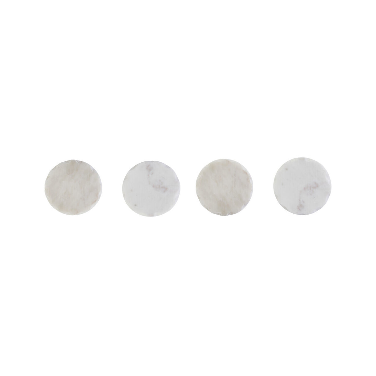 Kindia Set of 4 White Marble Rustic Edge Coasters