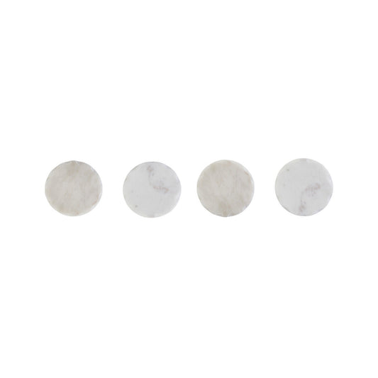 Kindia Set of 4 White Marble Rustic Edge Coasters