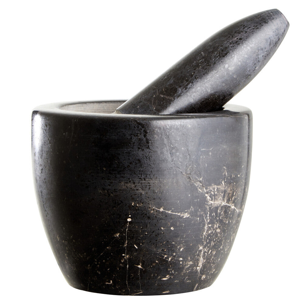 Marmore Black Marble Tapered Mortar And Pestle