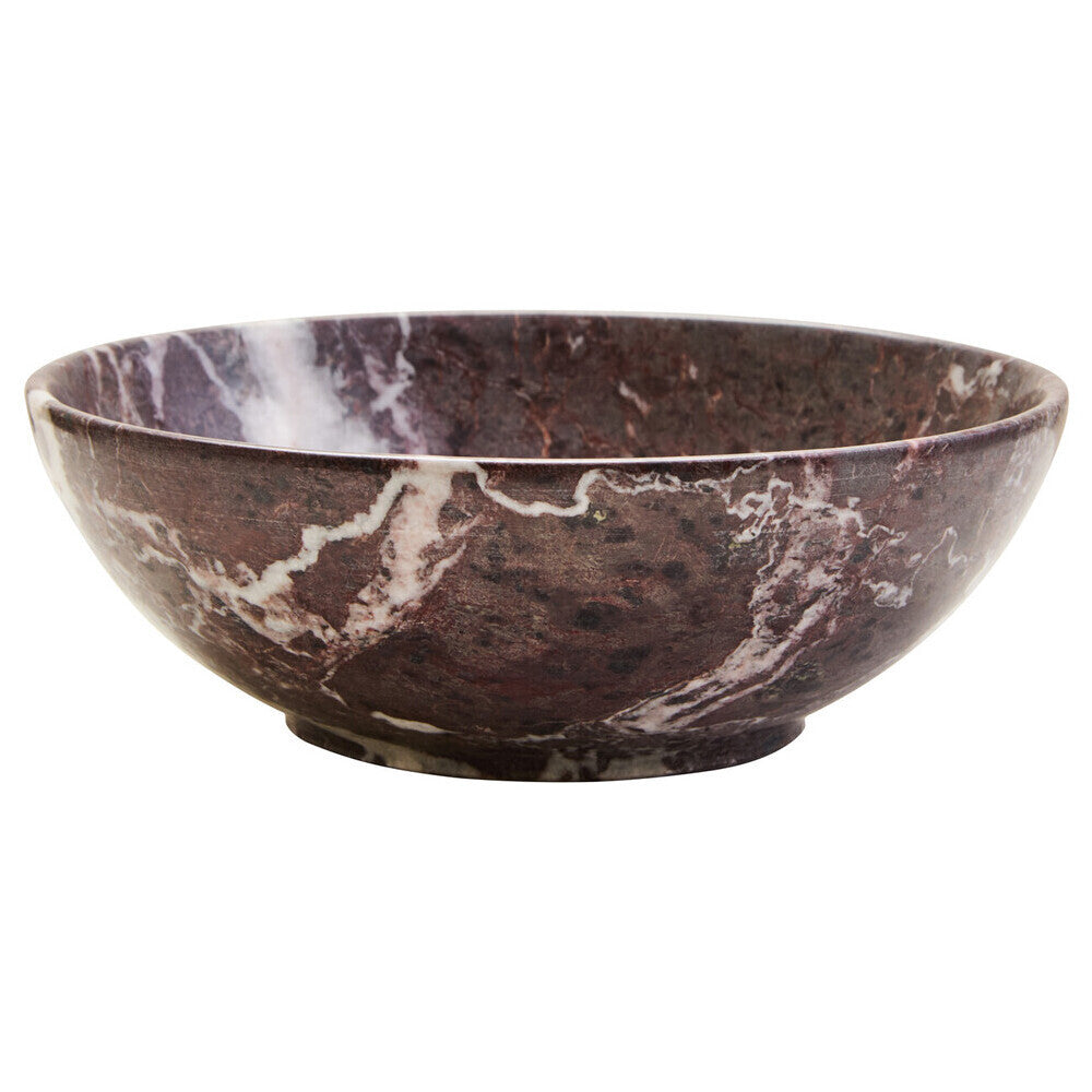 Marmore Red And White Veined Marble Bowl