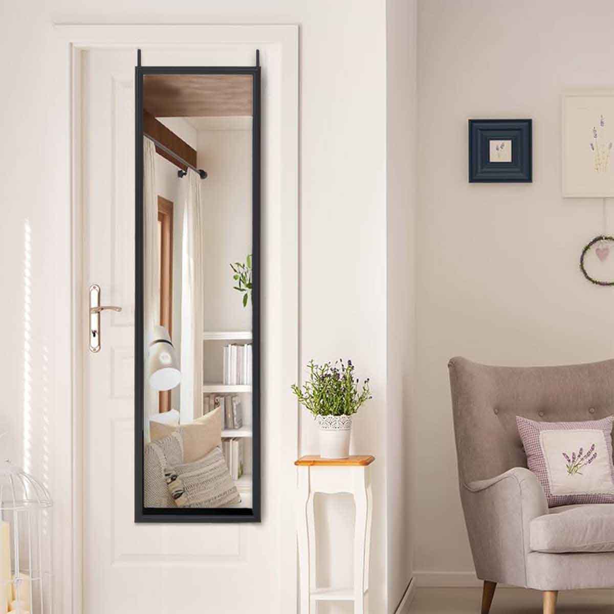 Mize Black Plastic Frame Over Door Mirror