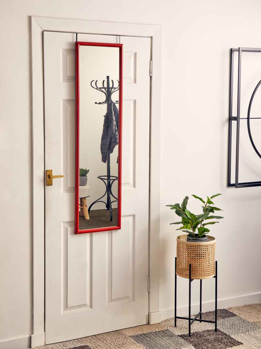 Mize Red Plastic Frame Over Door Mirror