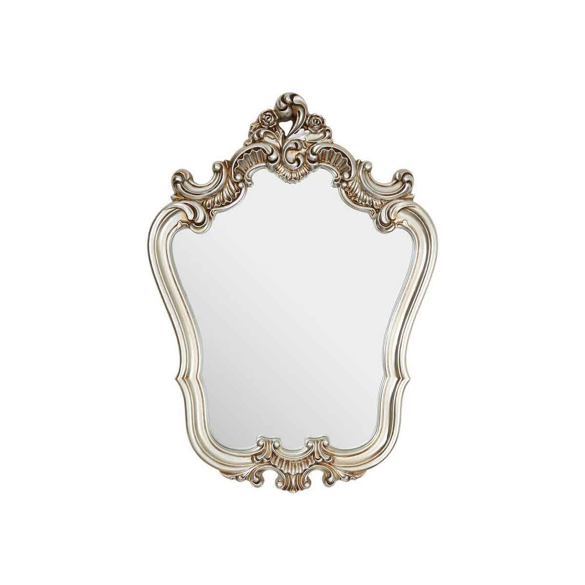 Adelere Champagne Finish Rose Crest Wall Mirror