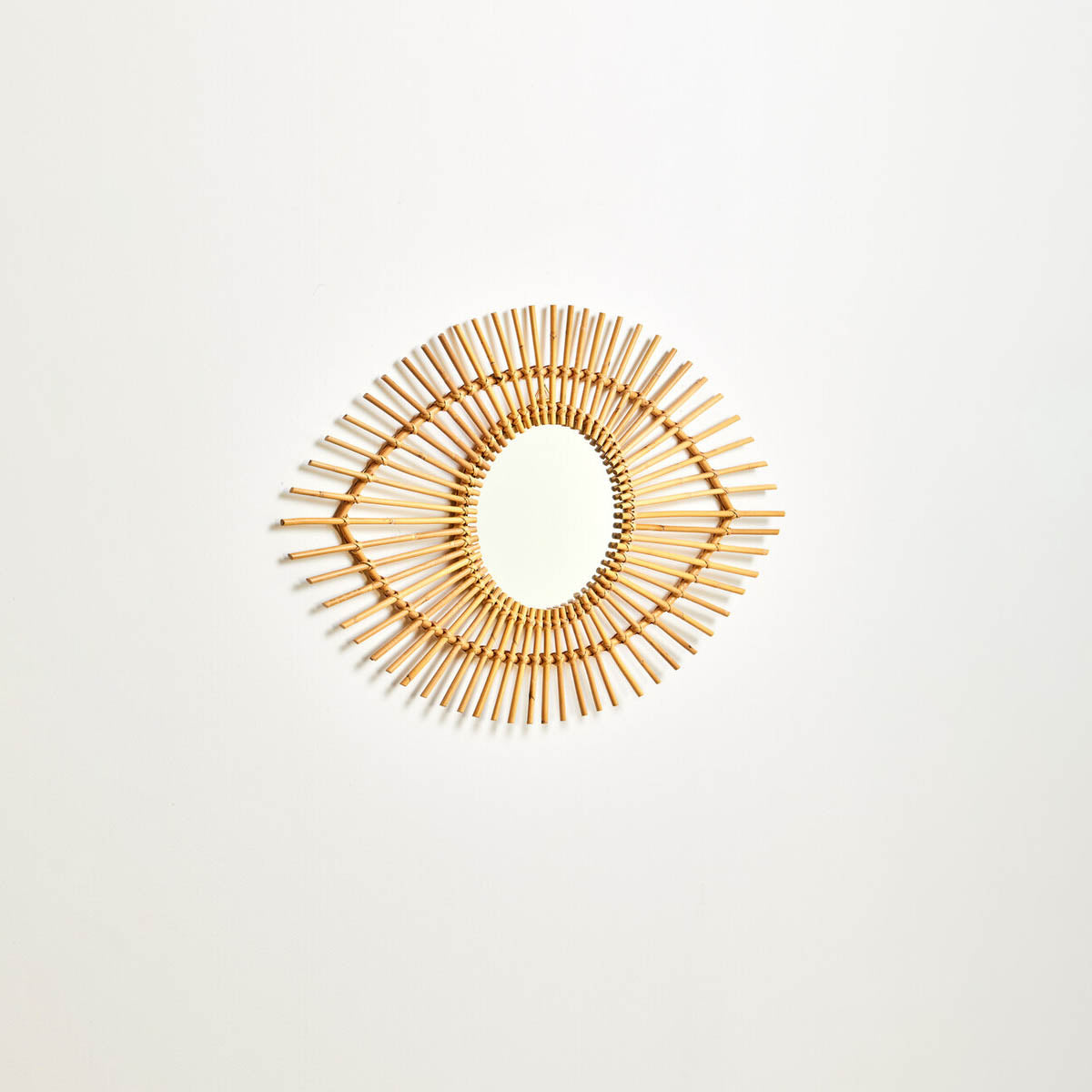 Mataram Natural Rattan Eye Shape Wall Mirror