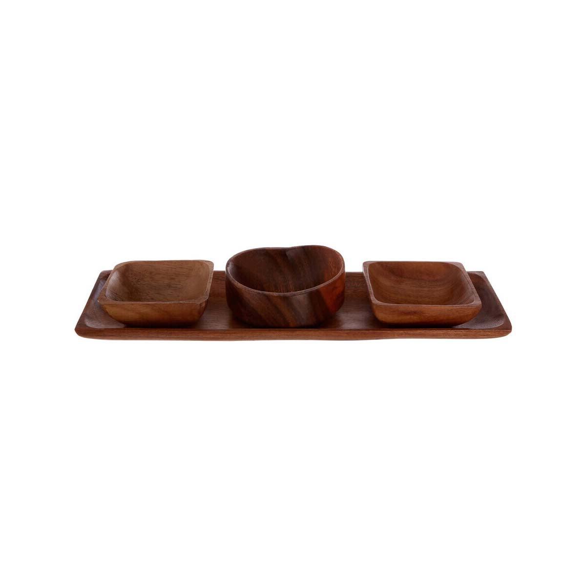 Kora Acacia 3PC Serving Dish Set With Tray