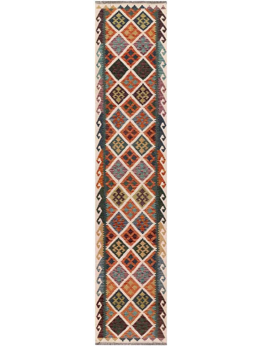 Maimana Afghanistan Kilim Runner - 396 x 83 cm