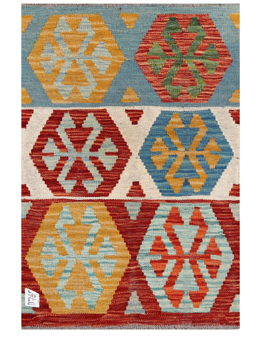 Maimana Afghanistan Kilim Rug - 83 x 59 cm