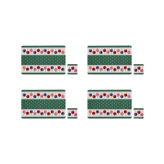 Set of 4 Candy Apple Placemats And Coasters