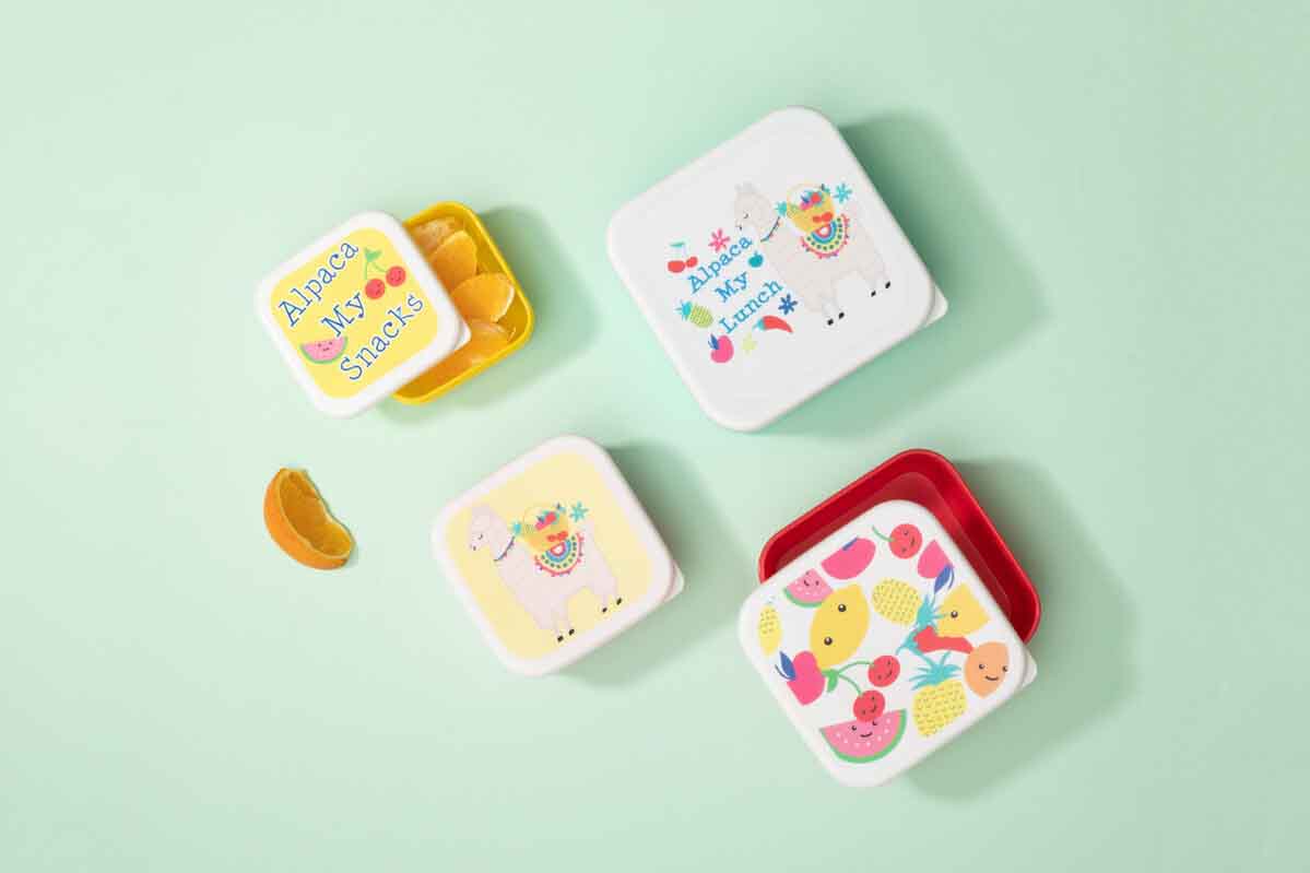 Mimo Set Of 4 Fruity Alpaca Lunch Box