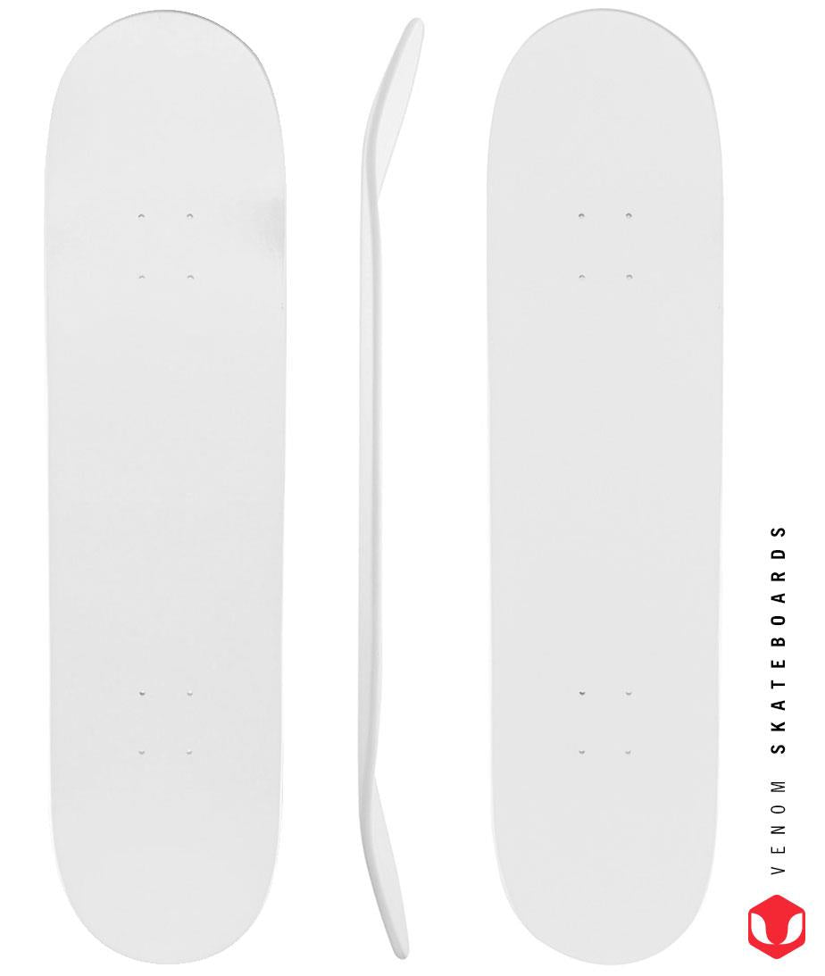 Venom Blank Skateboard Deck - Matt White - 8.0"