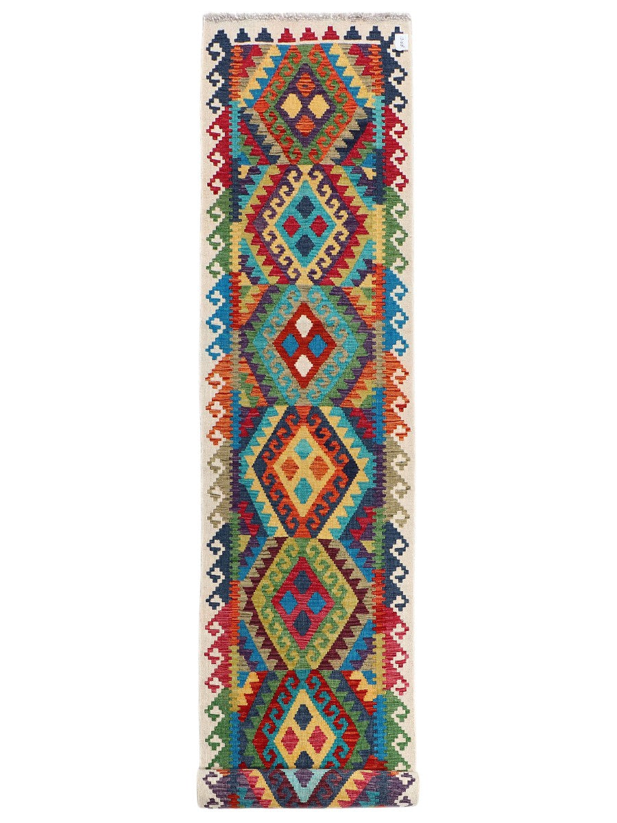 Maimana Afghanistan Kilim Runner - 402 x 82 cm