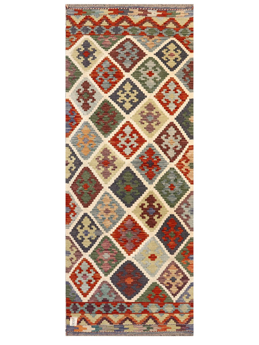 Maimana Afghanistan Kilim Rug - 204 x81 cm