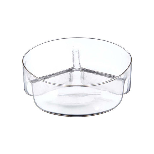3 Section Equal Sided Glass Serving Dish
