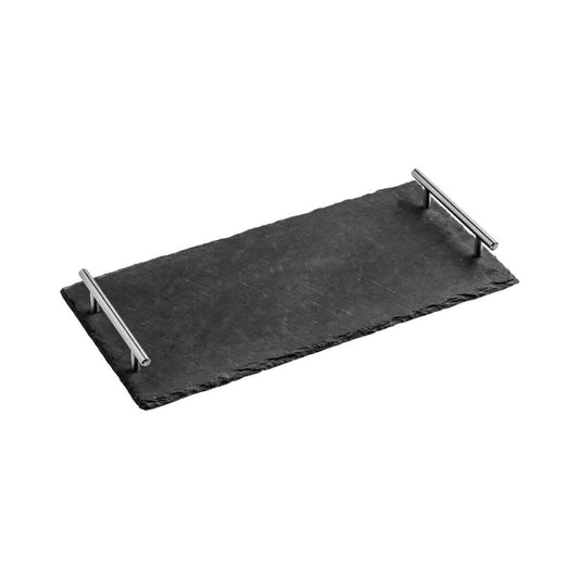 Slate Tray With Stainless Steel Handles