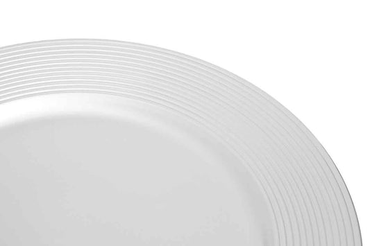 Dia Silver Charger Plate With Ribbed Rim