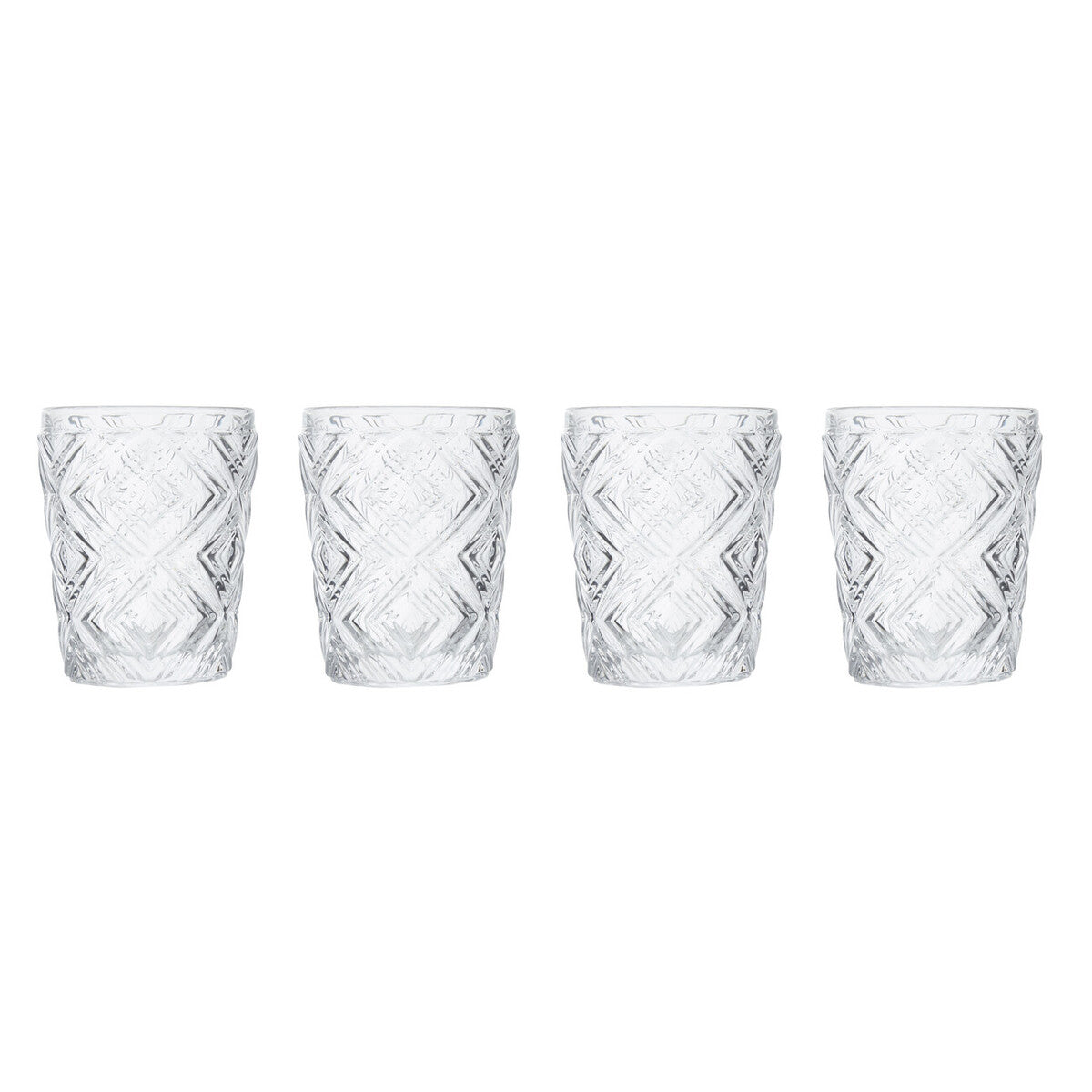 Fleur Set Of Four Clear Glass Tumblers