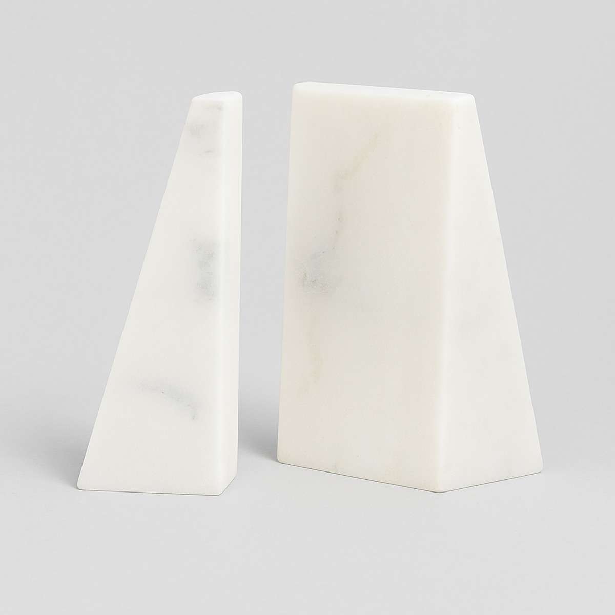 Marris Set Of 2 White Marble Bookends