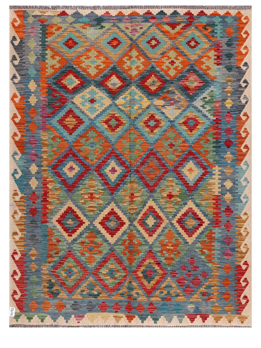 Maimana Afghanistan Kilim Rug - 209 x162 cm