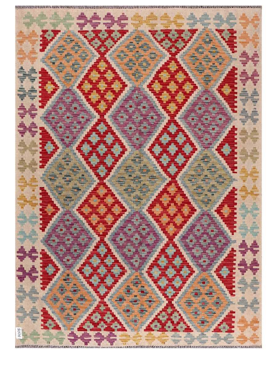 Maimana Afghanistan Kilim Rug - 214 x154 cm