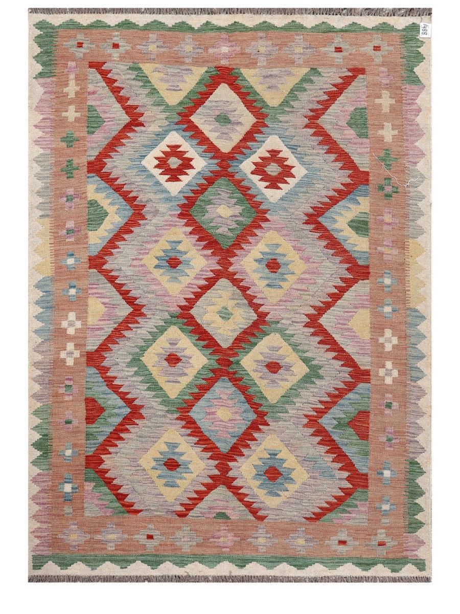 Maimana Afghanistan Kilim Rug - 206 x145 cm