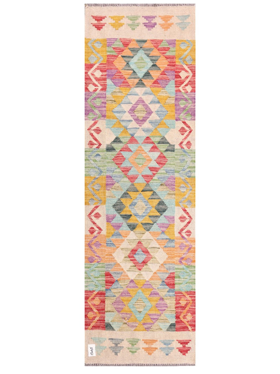 Maimana Afghanistan Kilim Rug - 194 x61 cm