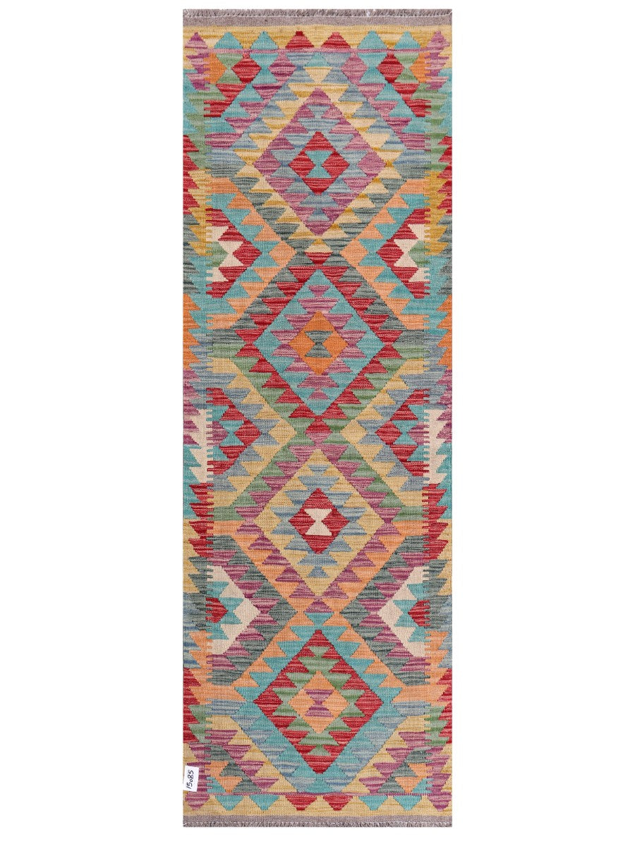 Maimana Afghanistan Kilim Rug - 205 x69 cm