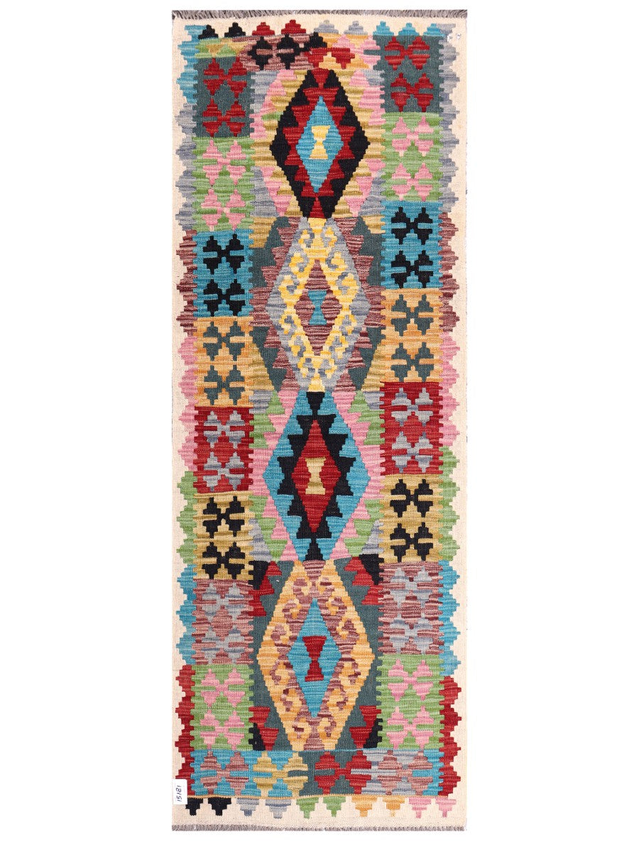 Maimana Afghanistan Kilim Rug - 209 x77 cm