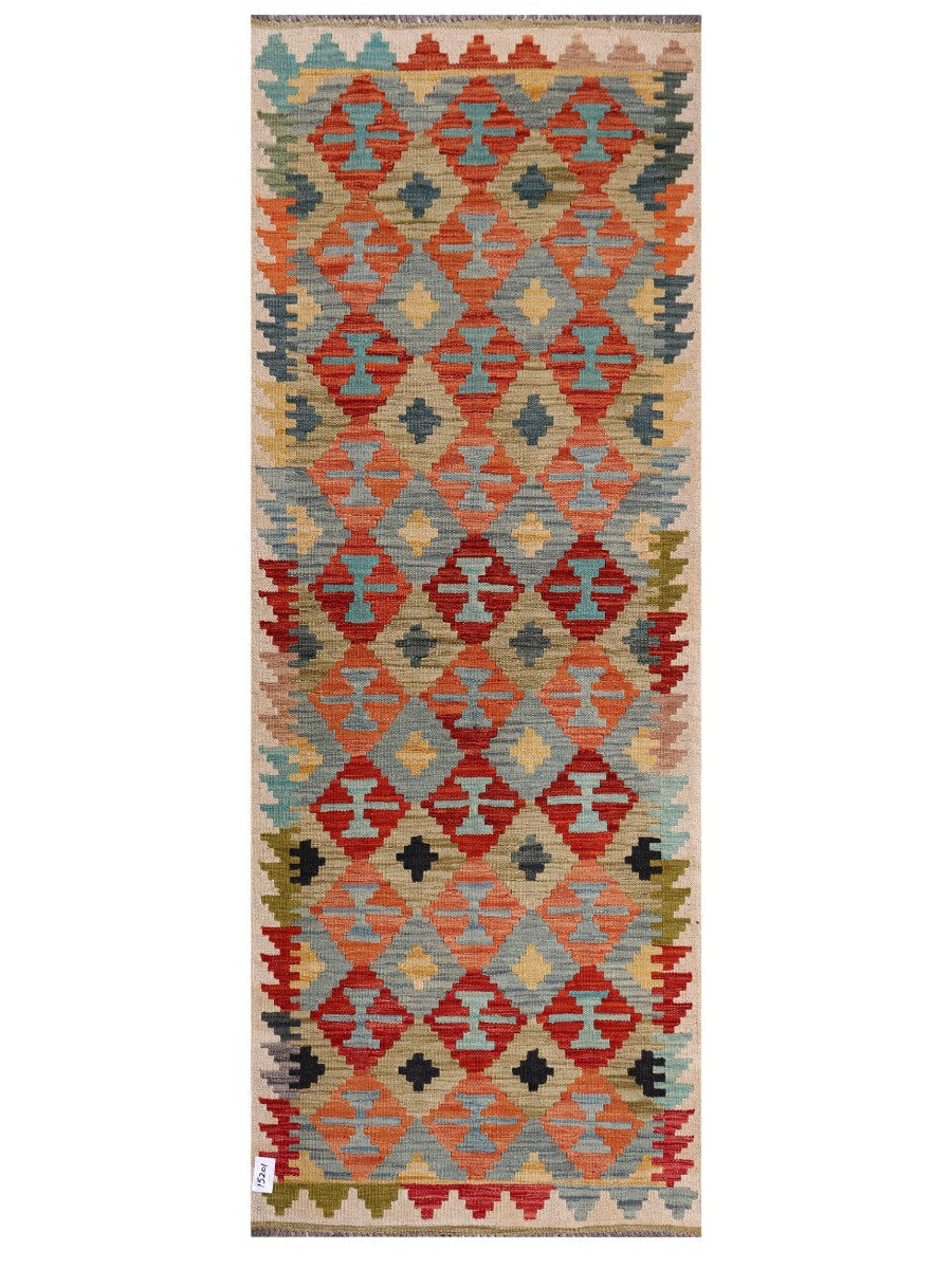 Maimana Afghanistan Kilim Rug - 209 x79 cm