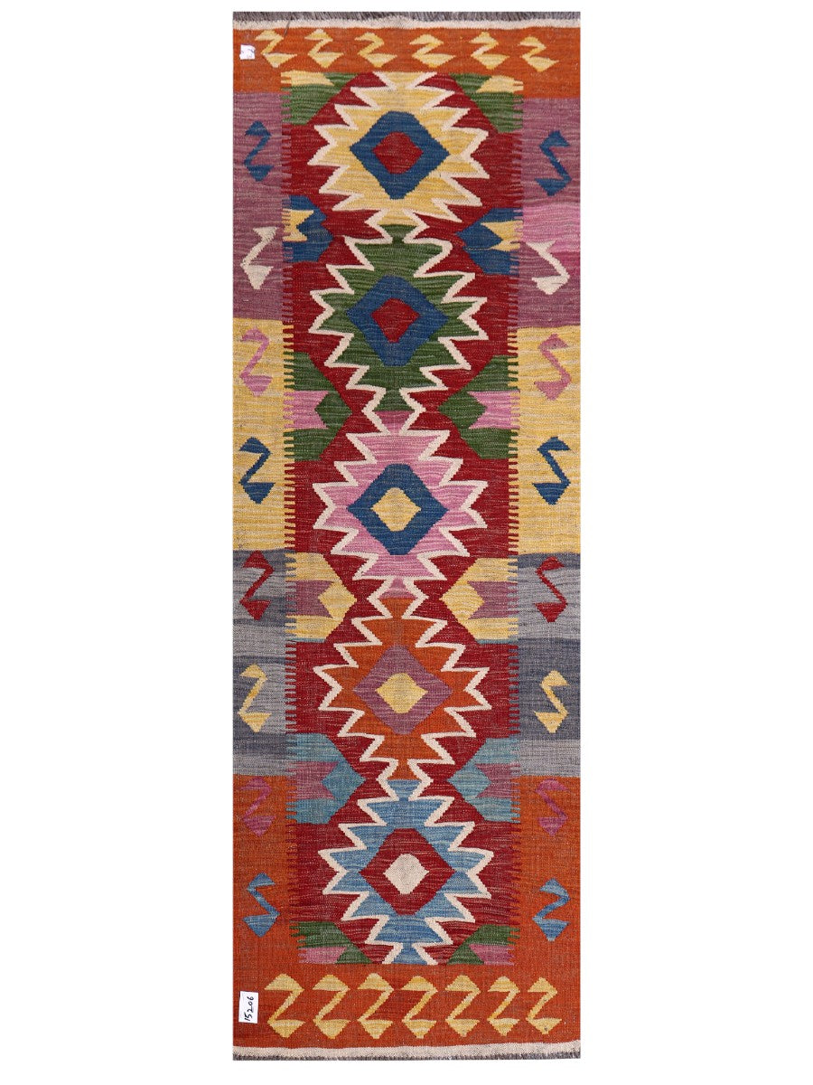 Maimana Afghanistan Kilim Rug - 206 x70 cm