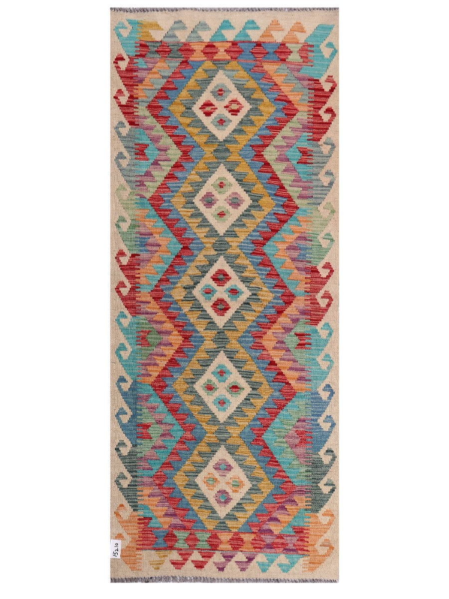 Maimana Afghanistan Kilim Rug - 206 x84 cm