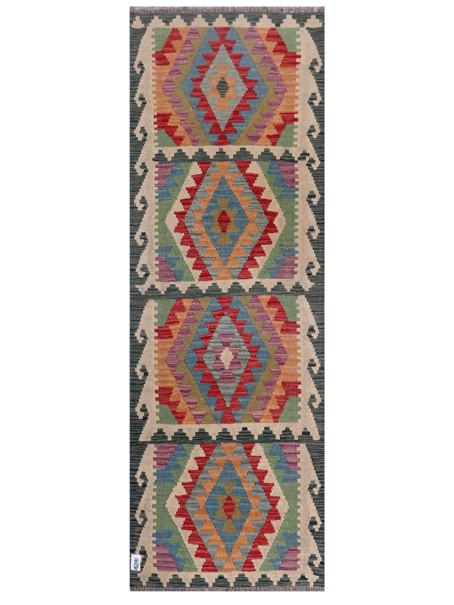 Maimana Afghanistan Kilim Rug - 241 x 82 cm