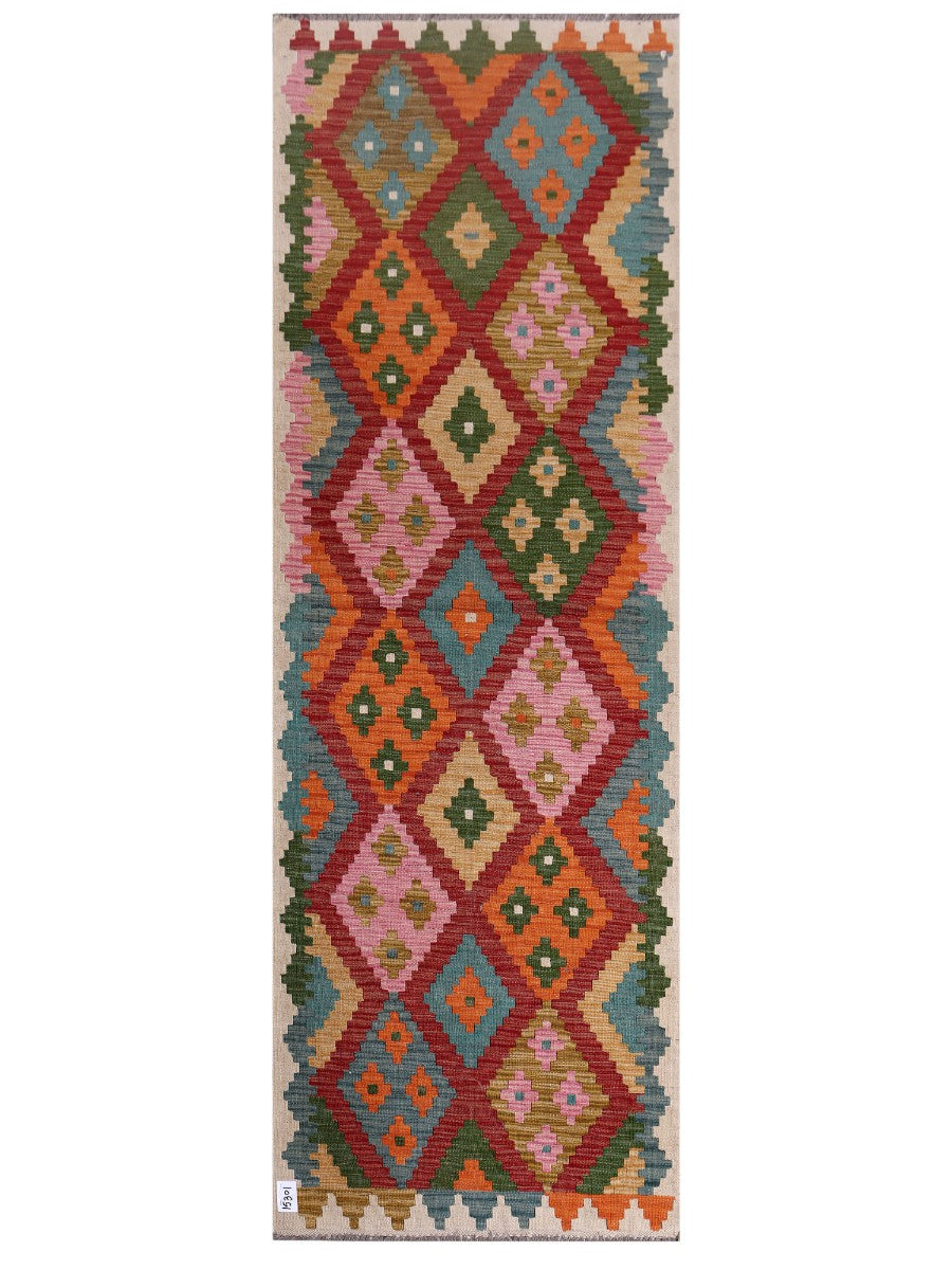 Maimana Afghanistan Kilim Rug - 251 x 85 cm