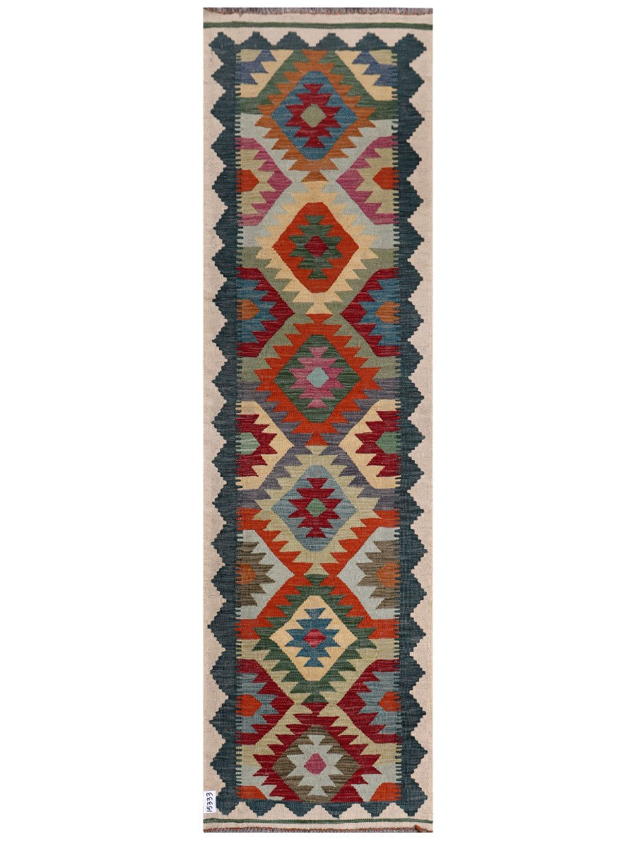 Maimana Afghanistan Kilim Runner - 253 x 72 cm