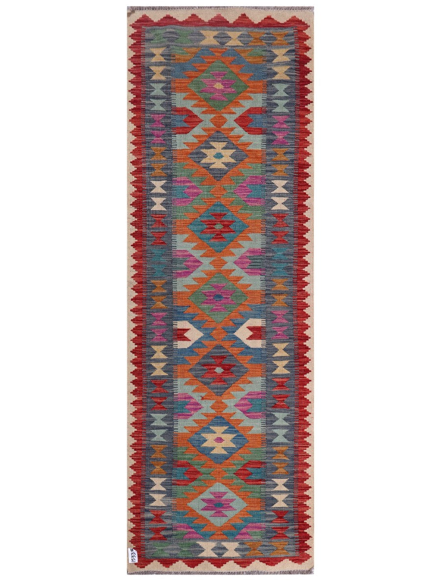 Maimana Afghanistan Kilim Rug - 244 x82 cm