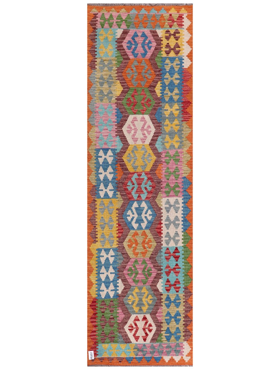 Maimana Afghanistan Kilim Runner - 290 x 86 cm