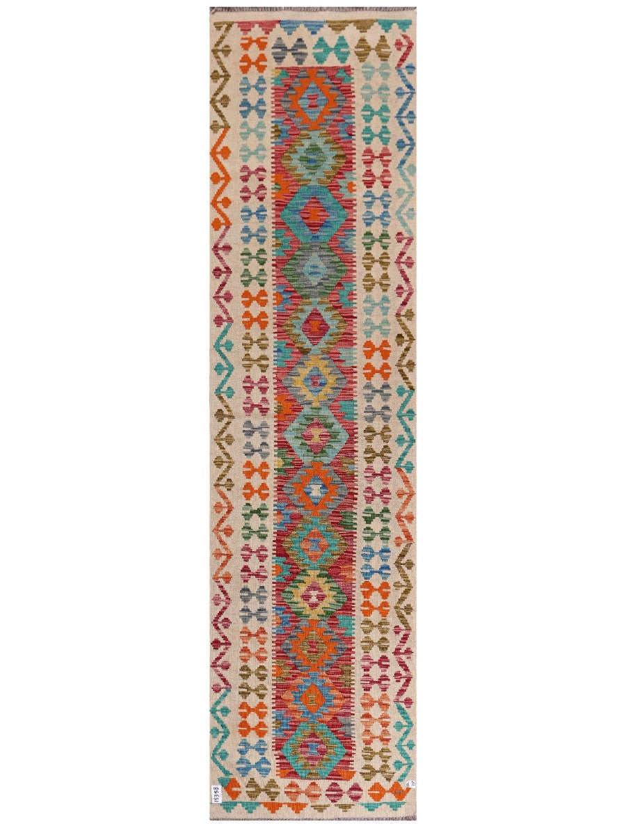 Maimana Afghanistan Kilim Runner - 293 x 76 cm
