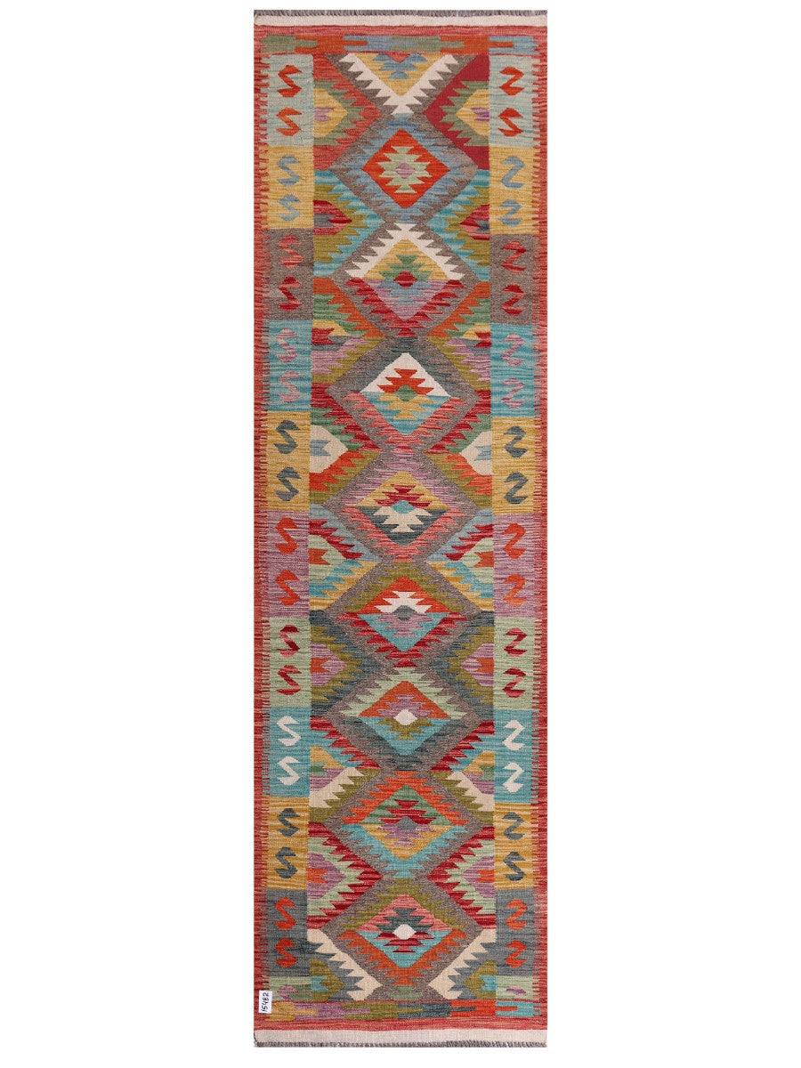 Maimana Afghanistan Kilim Runner - 298 x 86 cm