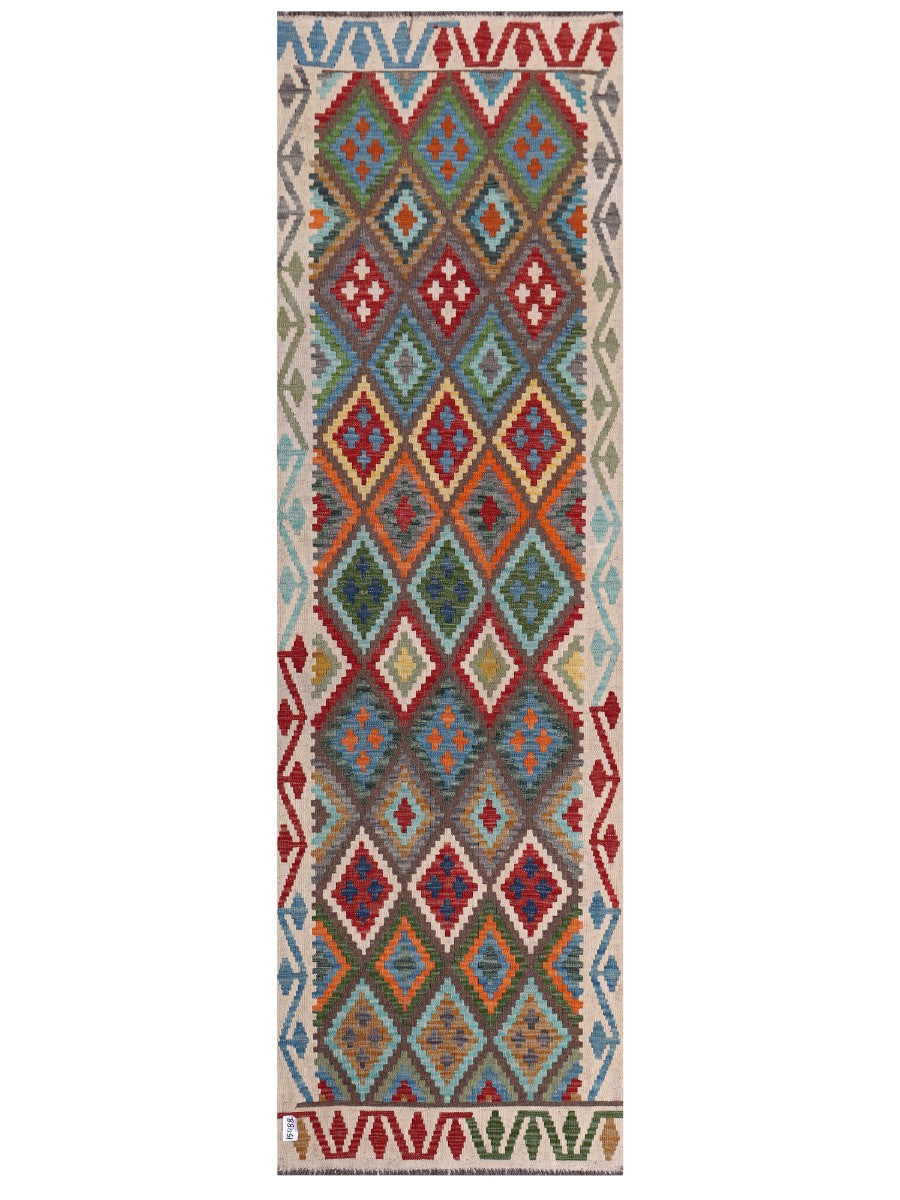 Maimana Afghanistan Kilim Runner - 291 x 88 cm