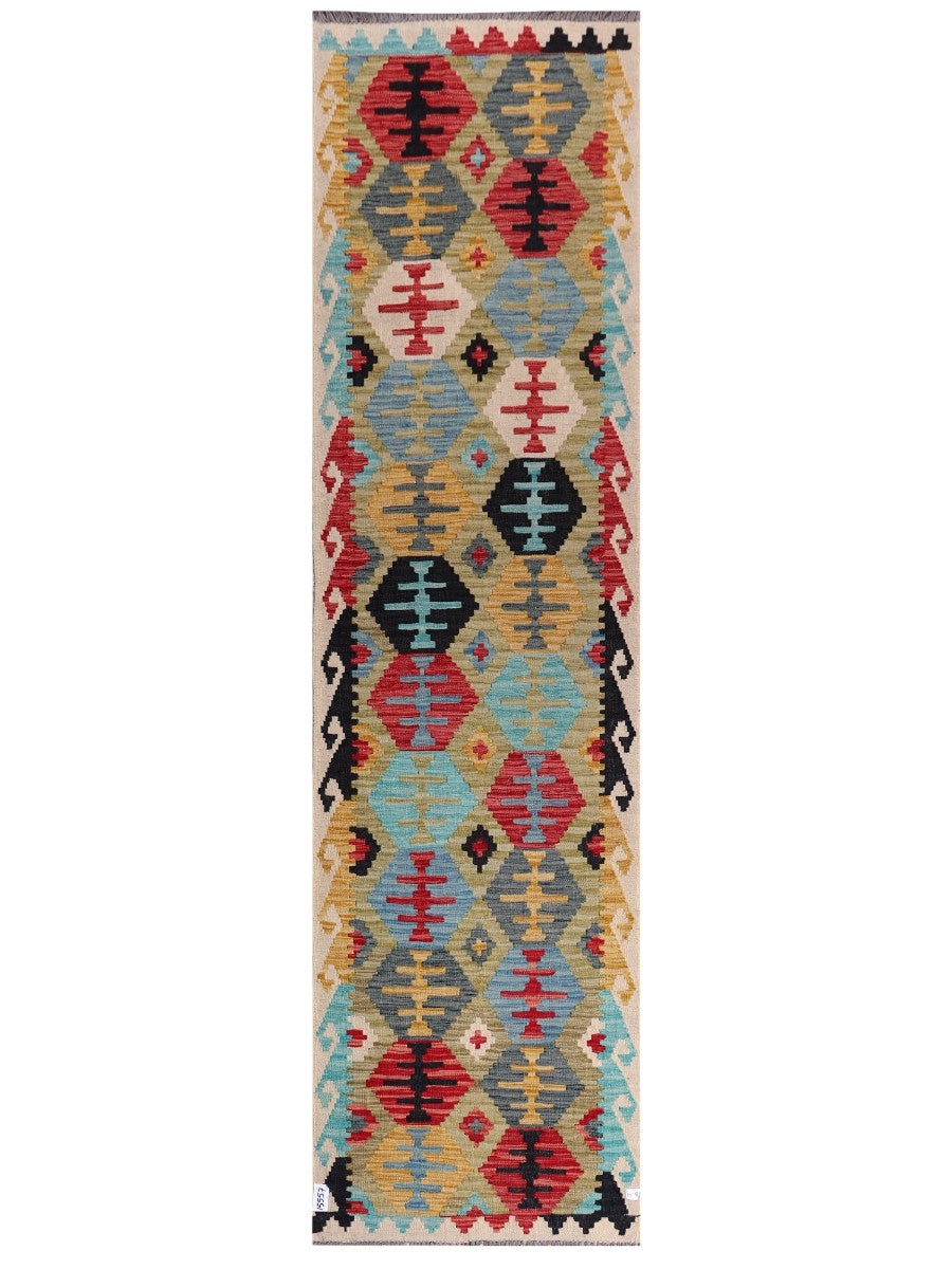 Maimana Afghanistan Kilim Runner - 296 x 80 cm