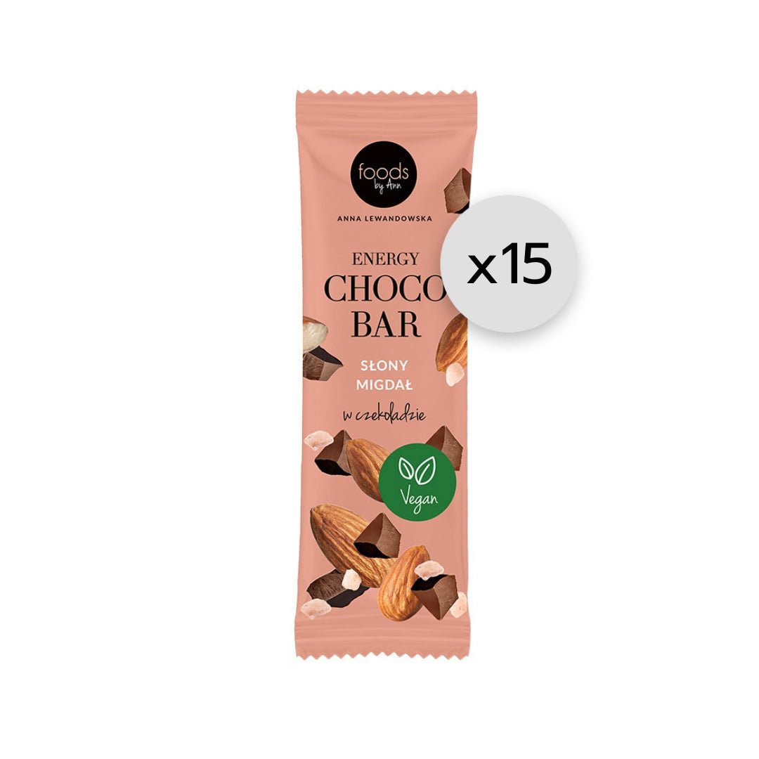 15x Energy Choco Bar Salted Almond 35g