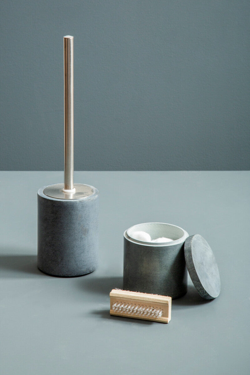 Kamal Dark Grey Marble Effect Toilet Brush