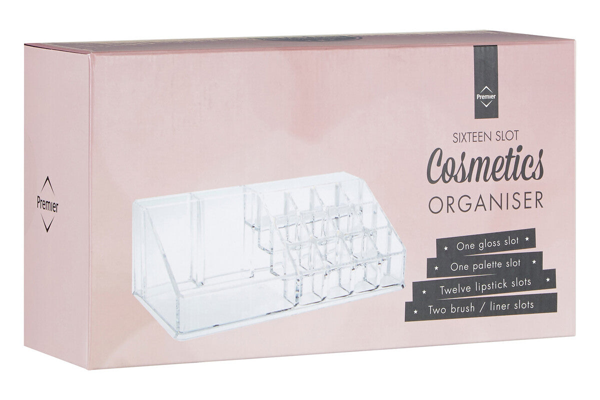 16 Compartment Clear Cosmetics Organiser