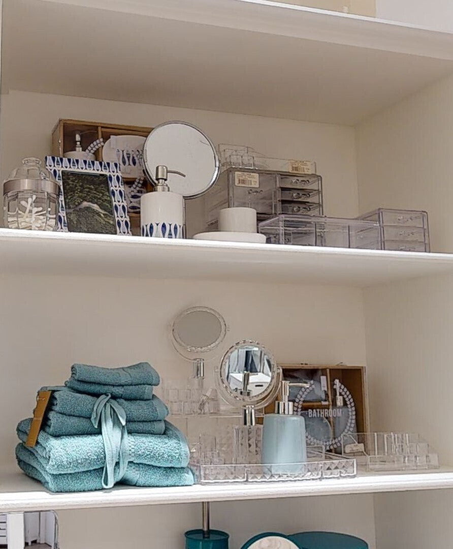 8 Compartments Clear Cosmetics Organiser With 4 Drawers