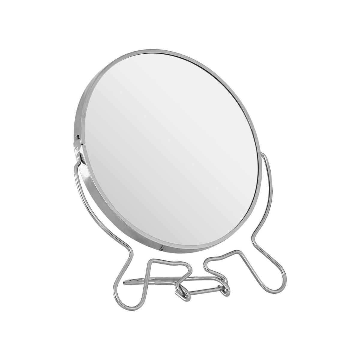 Mison Silver Effect Two Sided Small Shaving Mirror