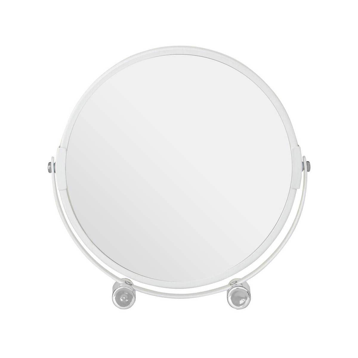 Mison White Metal Shaving Mirror With Feet