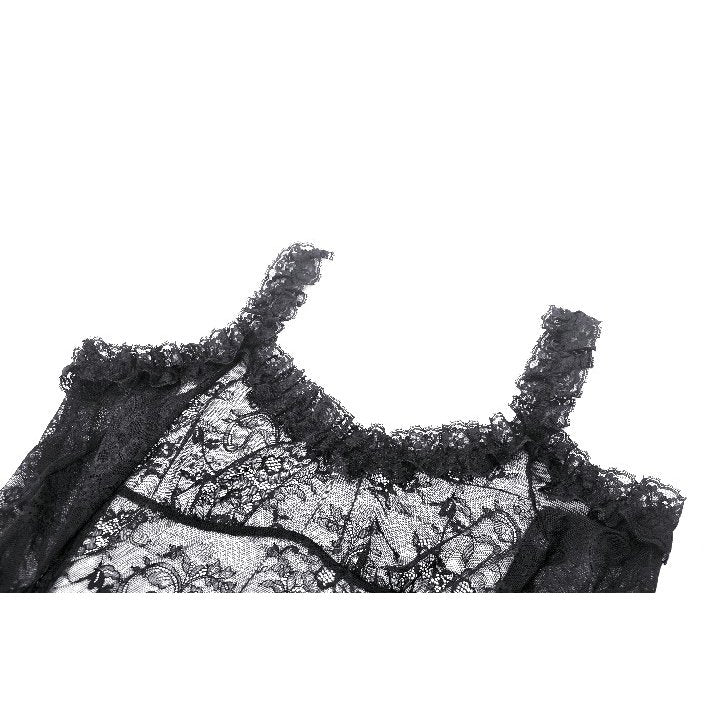 Dark in Love Delaney Gothic Romantic Lace Flare Sleeve Top