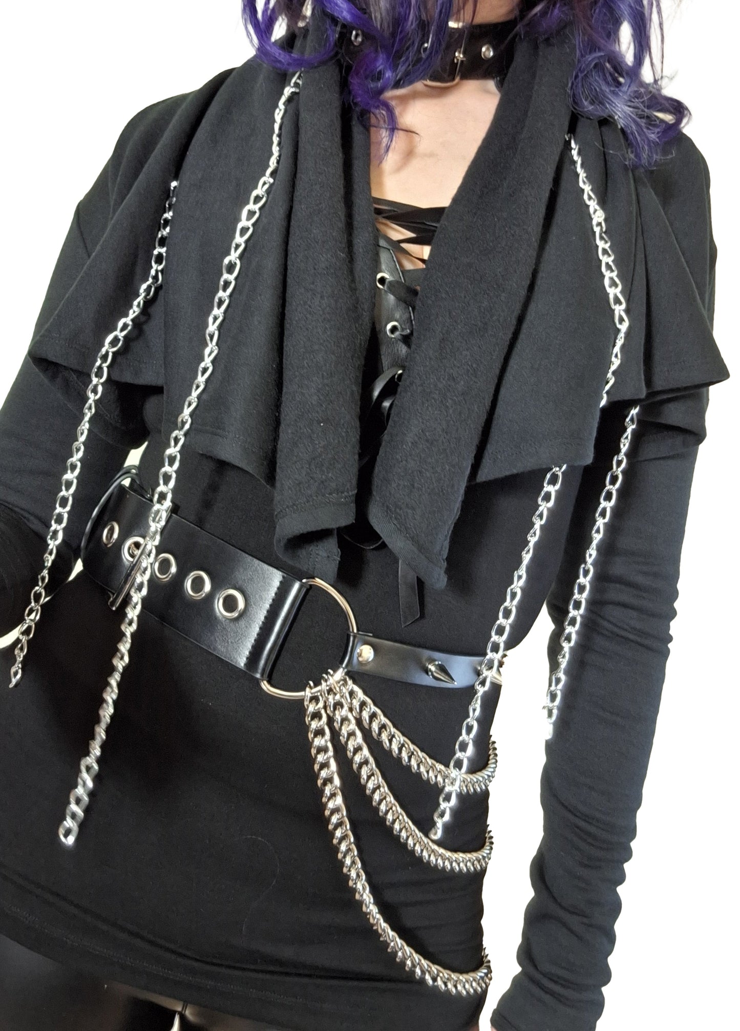 Necessary Evil Andarta Longsleeve Waterfall Bolero with Chains - Size 8 Left Only!