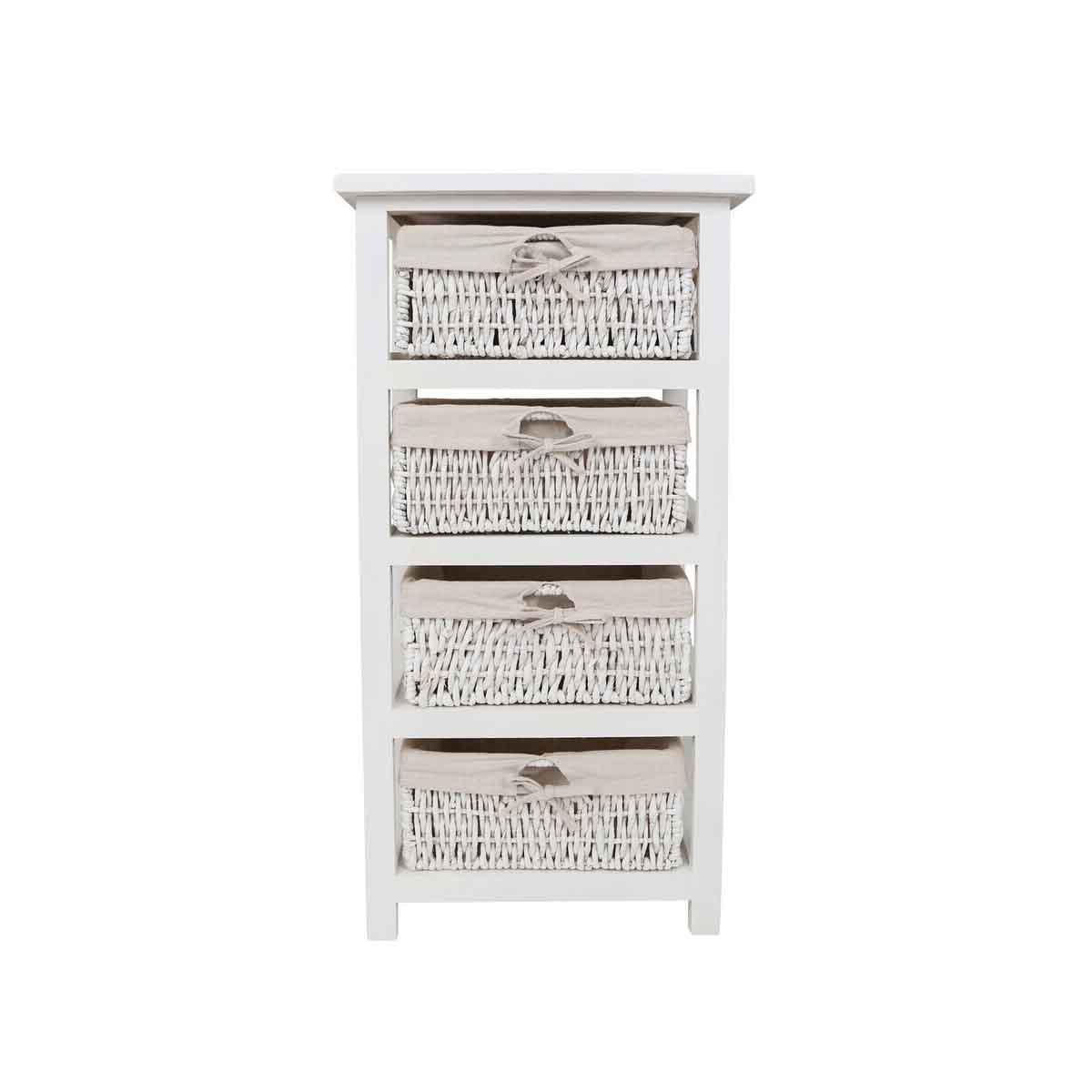 4 Maize Baskets White Storage Unit