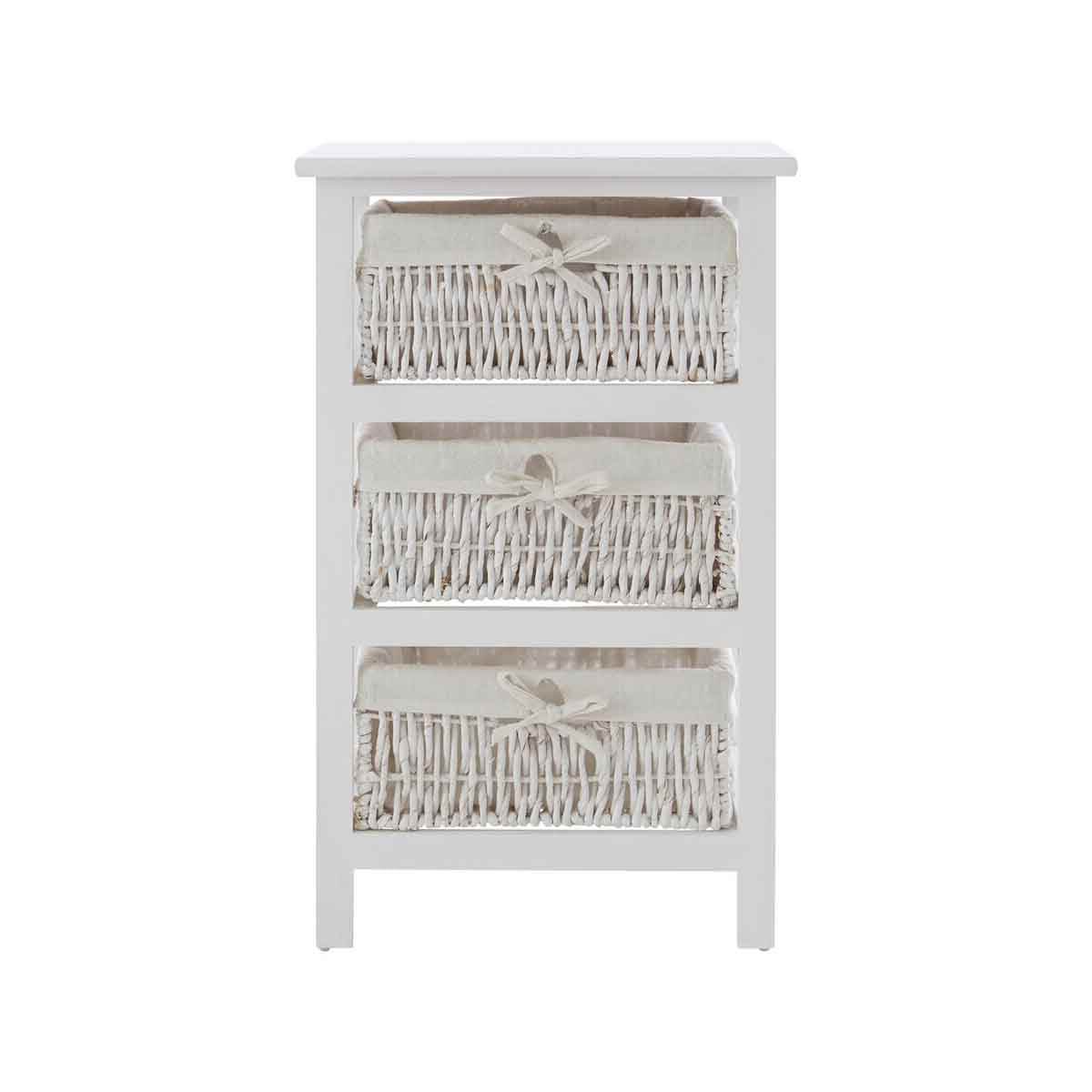 3 Maize Baskets White Storage Unit
